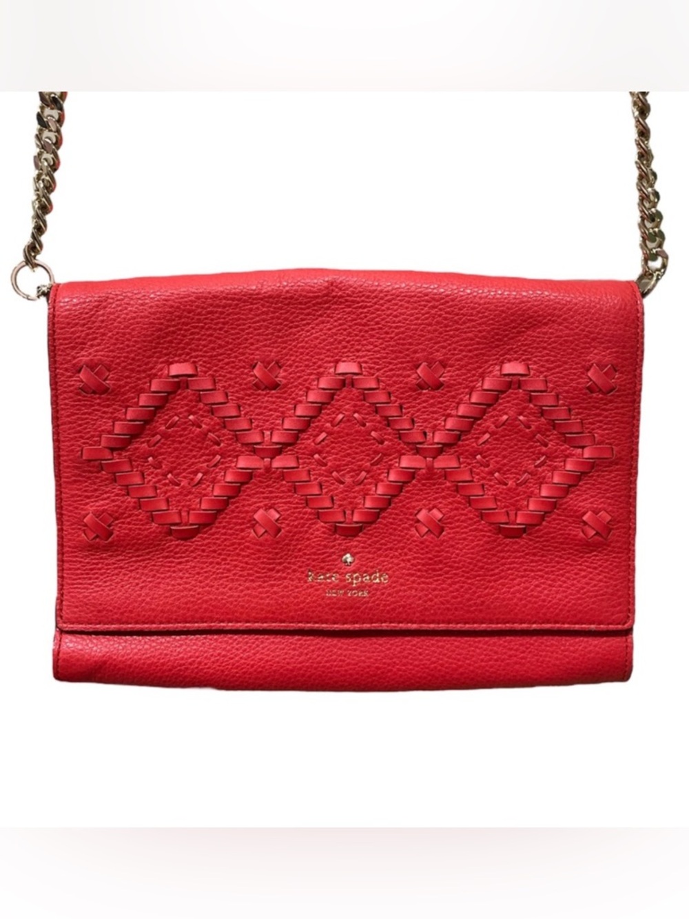 Kate Spade Flynn Street Meriwether Red Aztec Woven Purse Bag